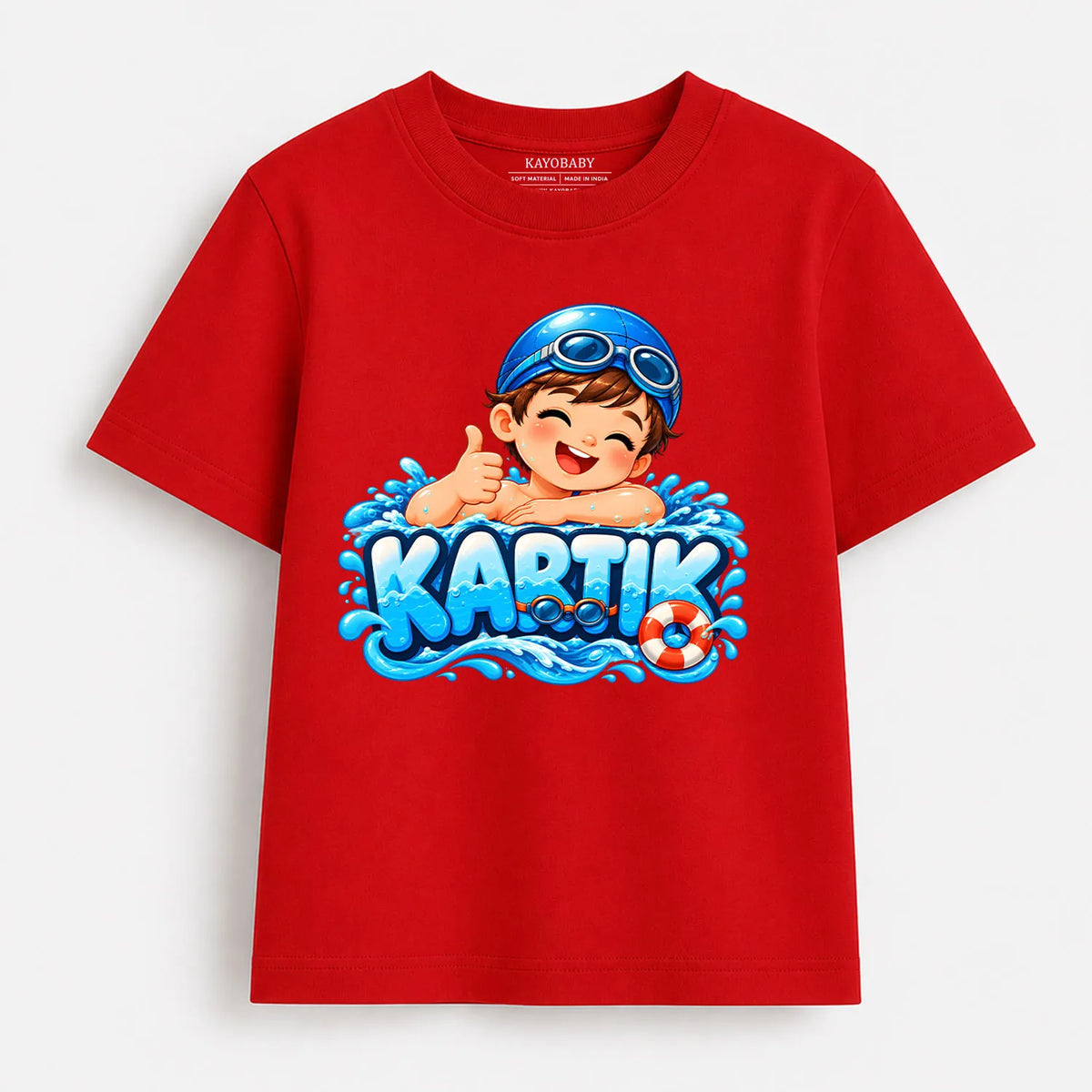 Personalized Little Swimmer Boys T-Shirt | Cute Swimming Graphic Tee