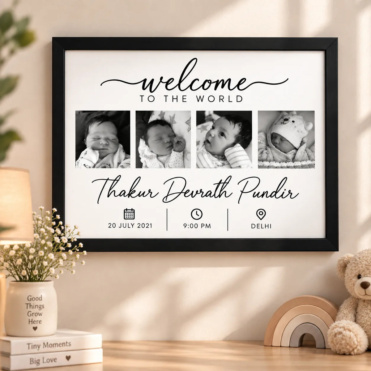 Personalised Newborn Welcome to the World Frame | KayoBaby