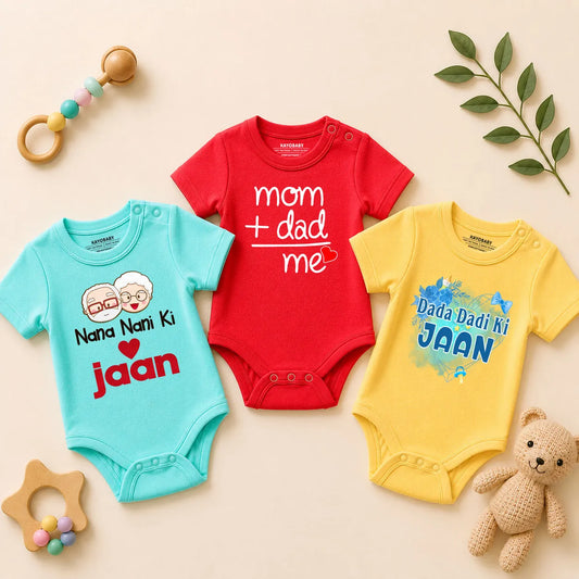 Little Family Love Baby Romper Combo Set (Pack of 3)