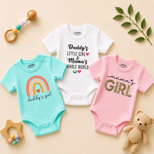 Little Miss Loved Baby Romper Combo Set (Pack of 3)