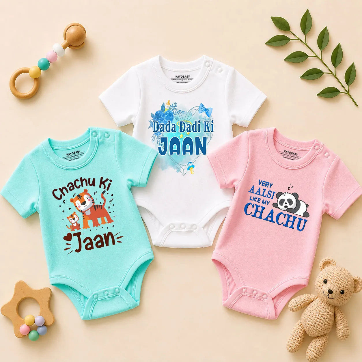 Little Heart of the Family Baby Romper Combo Set (Pack of 3)