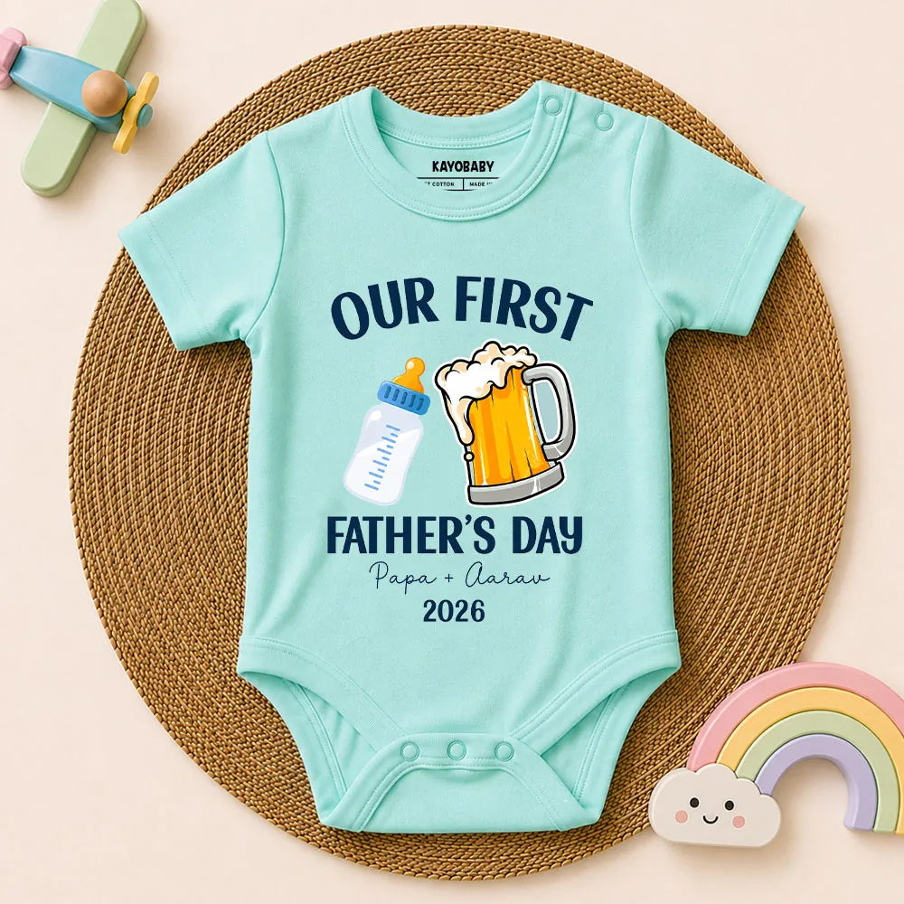 Our First Father's Day Personalized Baby Romper