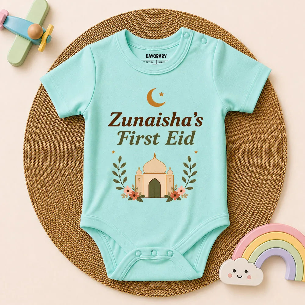 Personalized First Eid Romper – Custom Baby Name Eid Outfit
