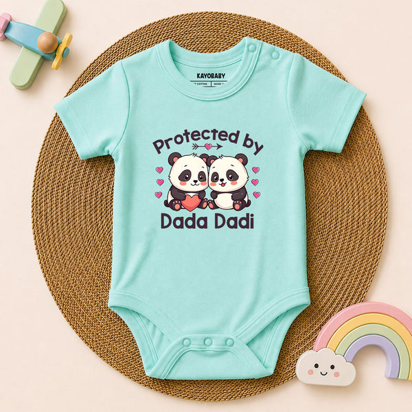 Protected by Dada Dadi baby romper aqua KayoBaby India