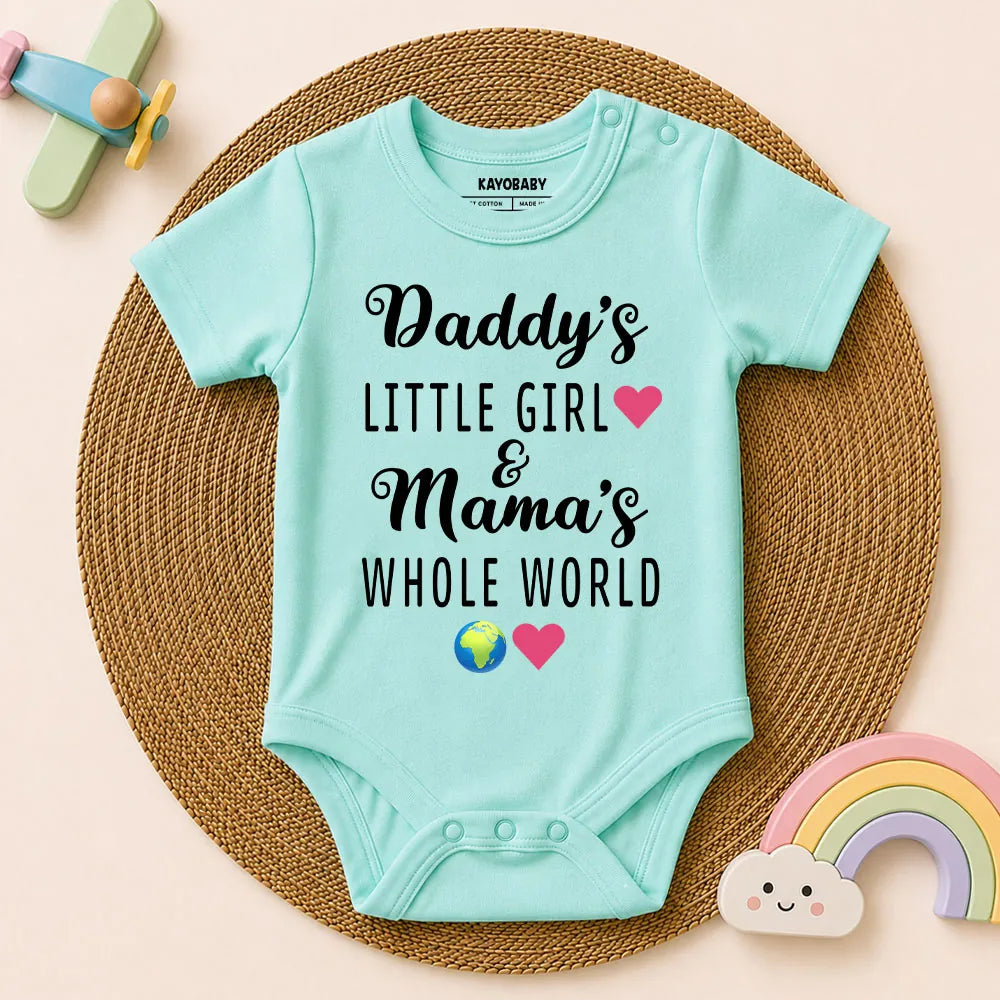 Daddy's Little Girl and Mama's Whole World Cotton Romper