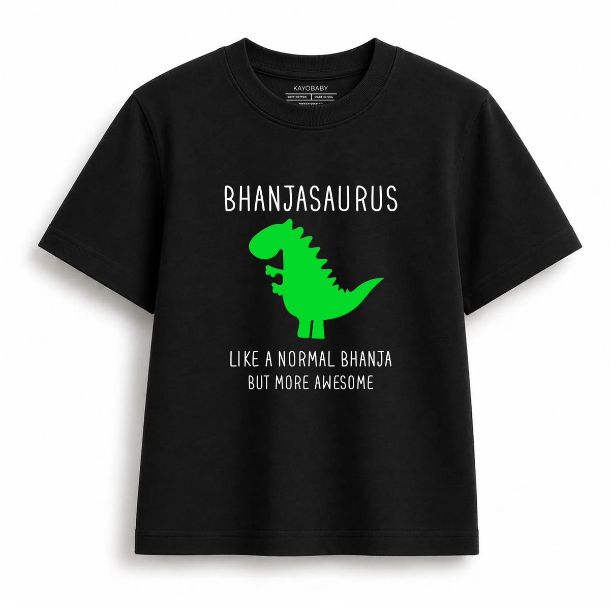 Bhanjasaurus dinosaur kids t-shirt black KayoBaby India