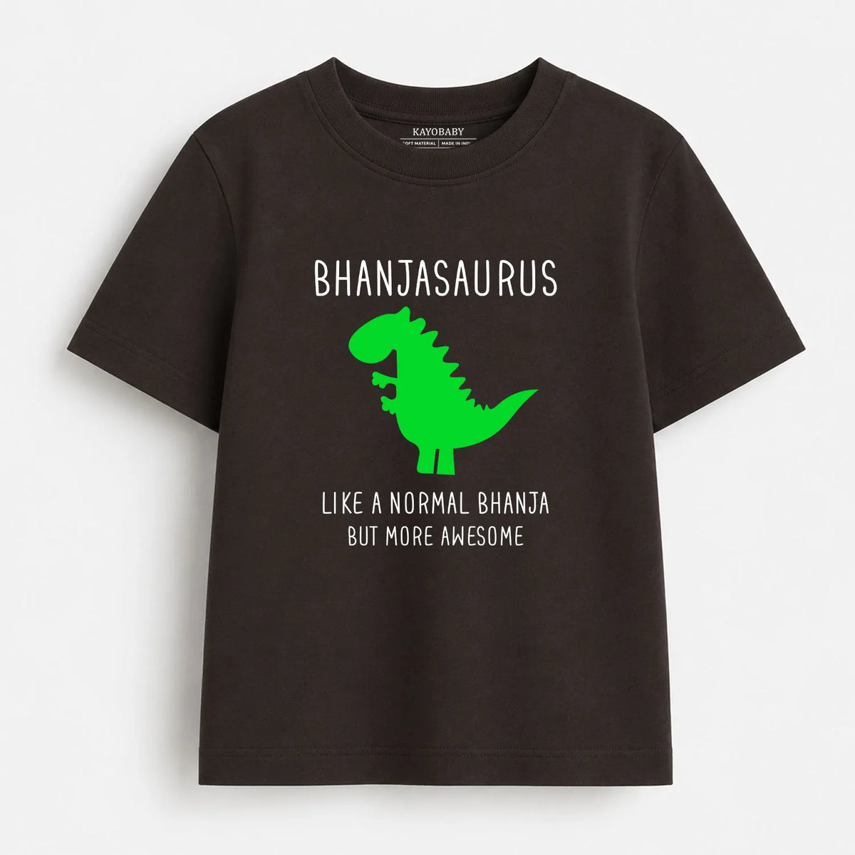 Bhanjasaurus dinosaur kids t-shirt brown KayoBaby
