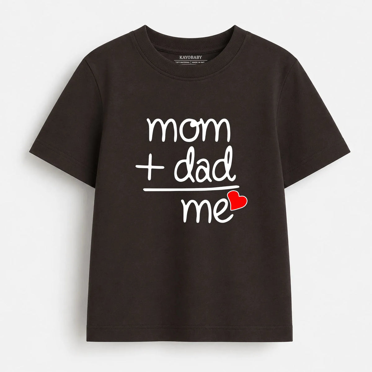 Mom Plus Dad Equals Me kids t-shirt brown KayoBaby