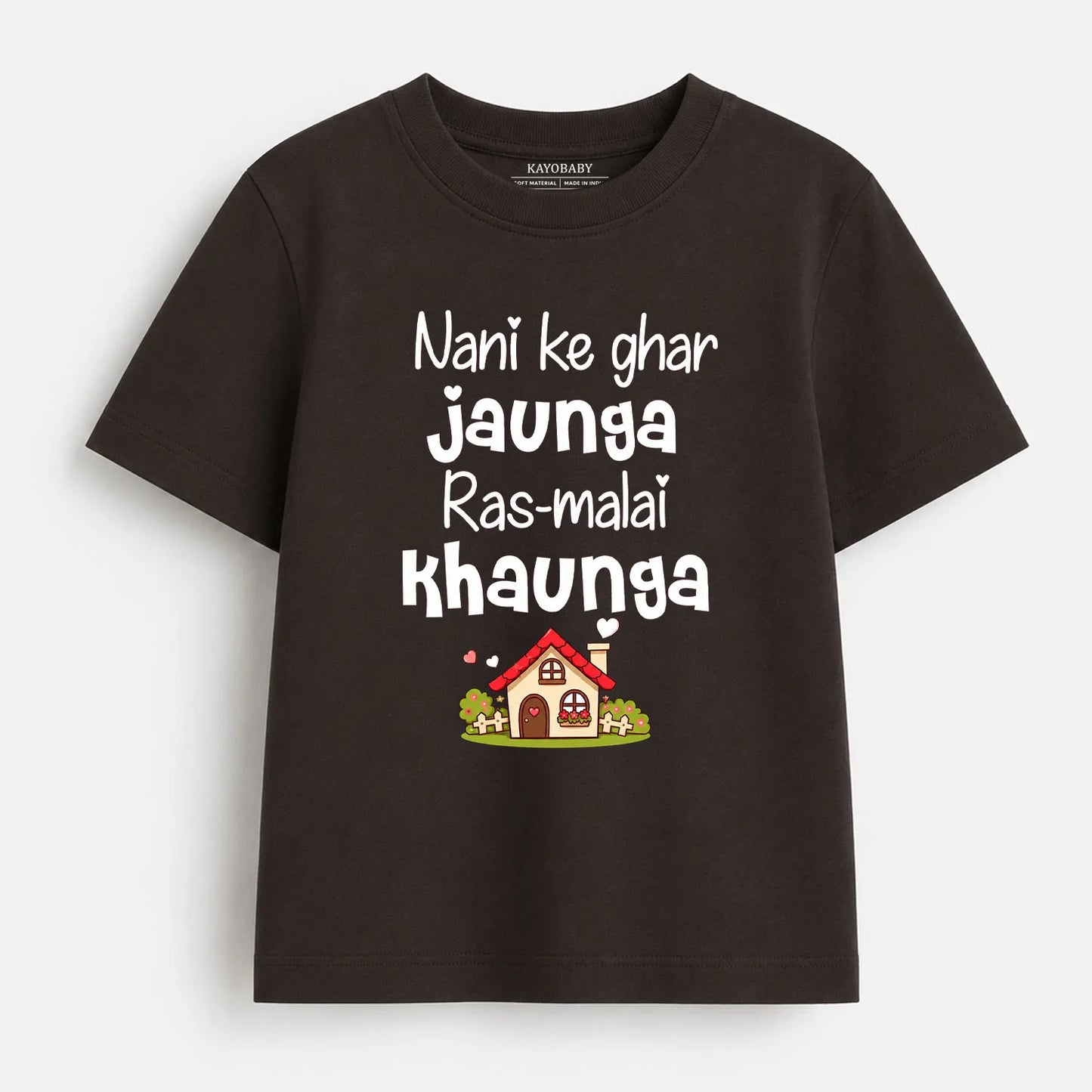 Nani Ke Ghar Jaunga Rasmalai Khaunga Kids T-Shirt