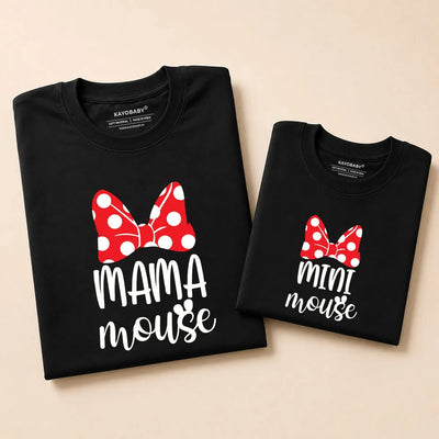 Mama Mouse Mini Mouse matching t-shirt set black KayoBaby India