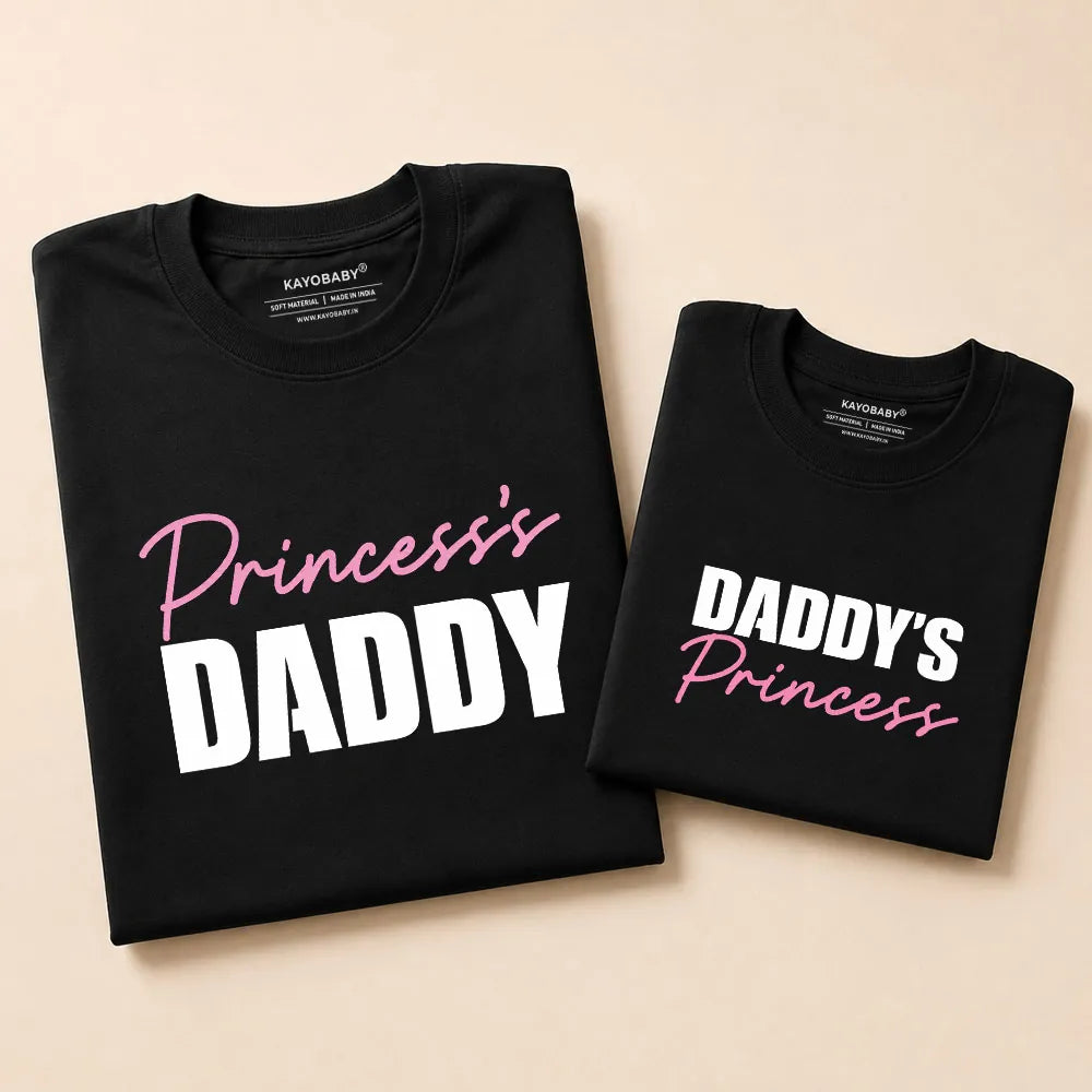 Princess's Daddy Daddy's Princess matching father daughter t-shirt combo black KayoBaby