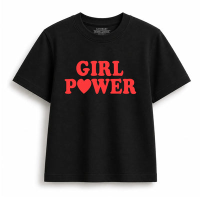 Girl Power kids t-shirt black KayoBaby India