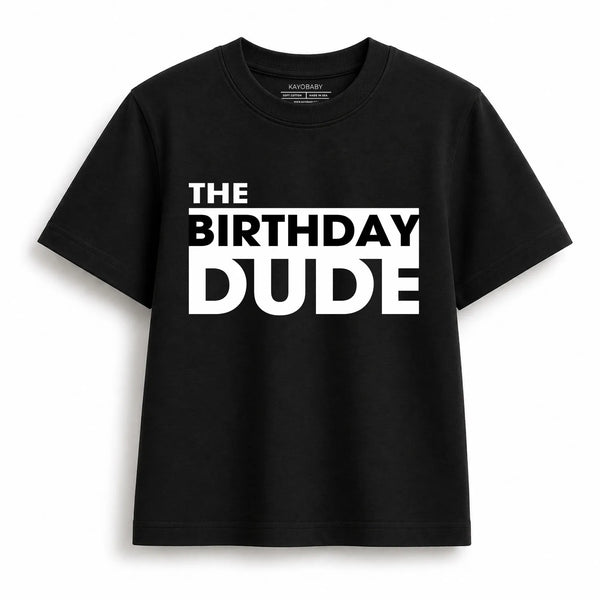 The Birthday Dude kids t-shirt black KayoBaby India