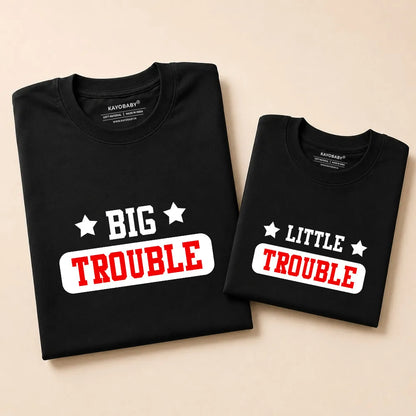Big Trouble & Little Trouble Matching T-Shirt Set – Parent Child Matching Outfit