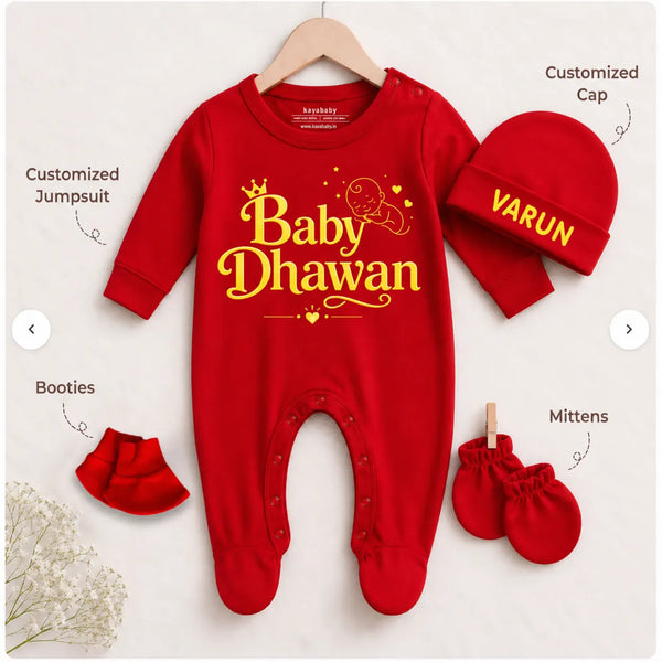 BabyDhawan - Surname Personalized Full Sleeve Gift Set - Newborn
