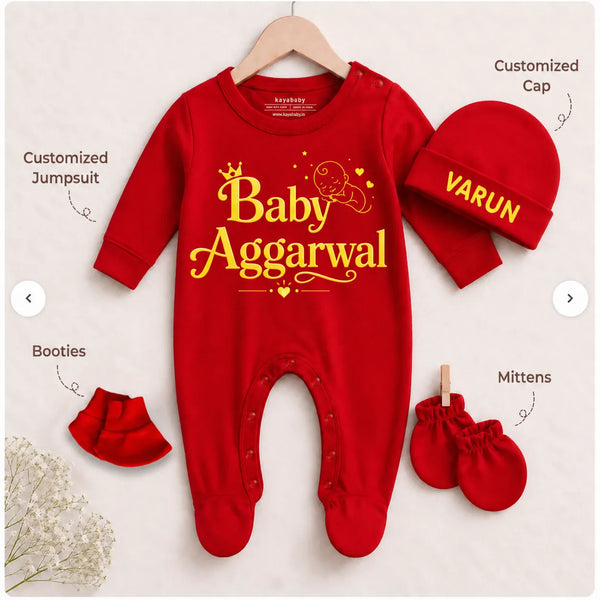 BabyAggarwal - Surname Personalized Full Sleeve Gift Set - Newborn