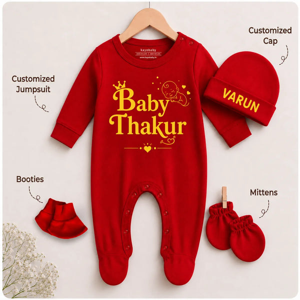 BabyThakur- Surname Personalized Full Sleeve Gift Set - Newborn