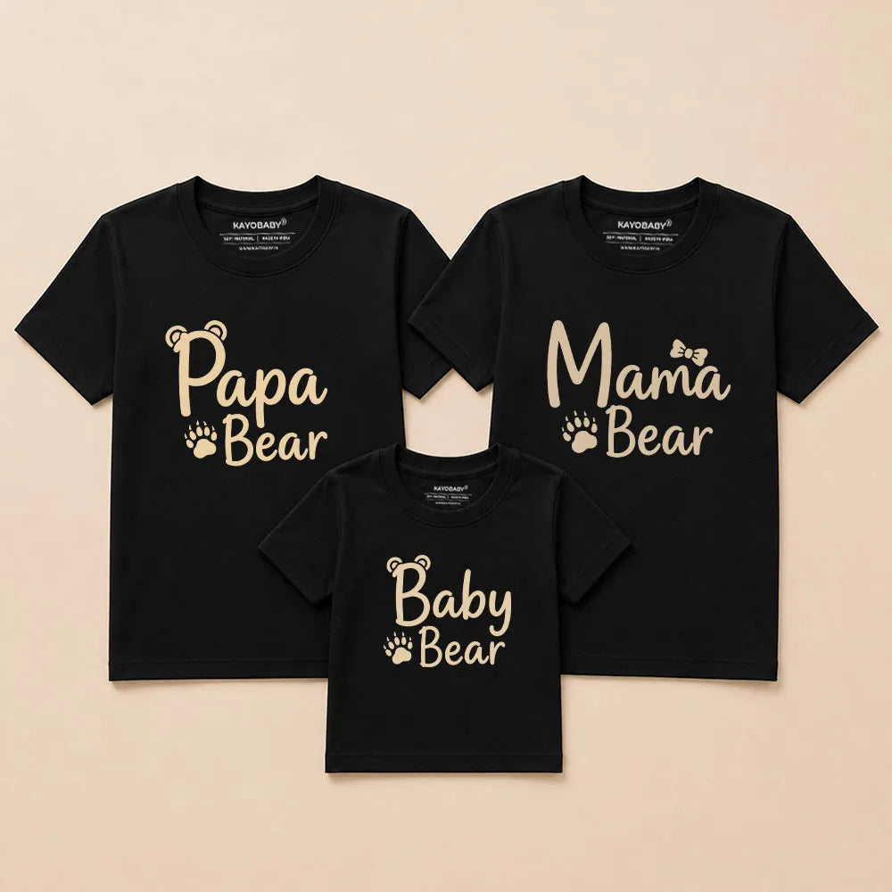 Papa Bear, Mama Bear & Baby Bear Matching Family T-Shirts