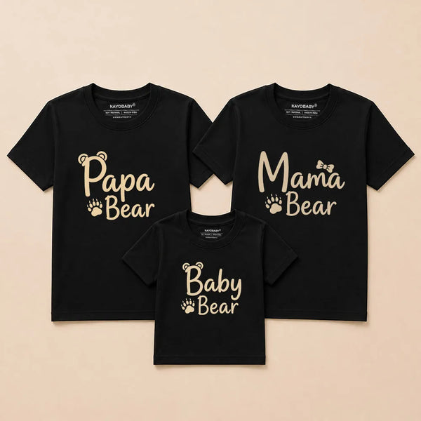 Papa Bear, Mama Bear & Baby Bear Matching Family T-Shirts