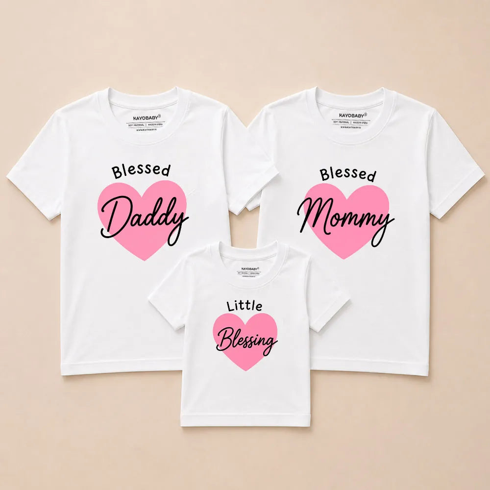 Blessed Daddy, Blessed Mommy & Little Blessing Matching Family T-Shirts