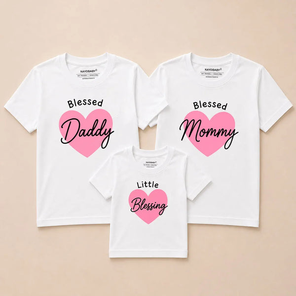 Blessed Daddy, Blessed Mommy & Little Blessing Matching Family T-Shirts