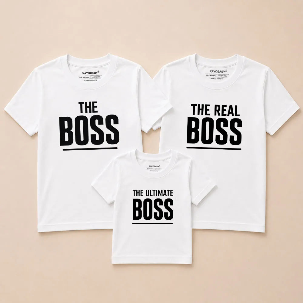 The Boss, The Real Boss & The Ultimate Boss Matching Family T-Shirts