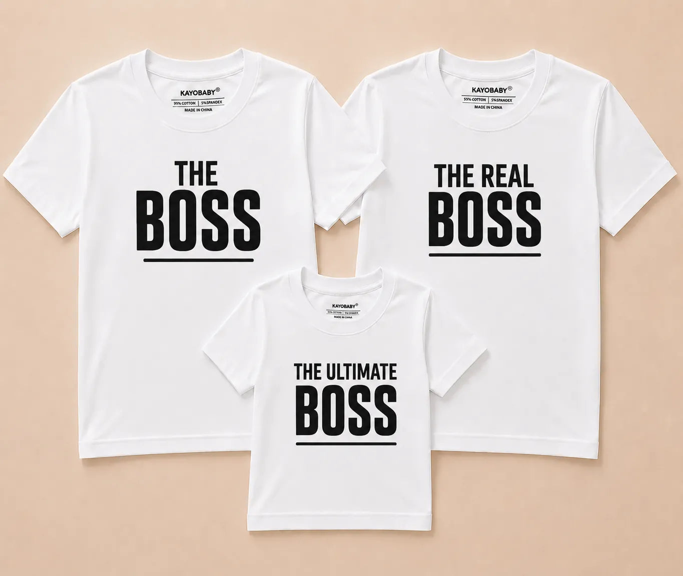 The Boss, The Real Boss & The Ultimate Boss Matching Family T-Shirts