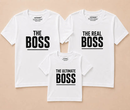 The Boss, The Real Boss & The Ultimate Boss Matching Family T-Shirts