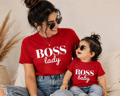 Boss Lady & Boss Baby Matching Mother and Baby T-Shirt Combo