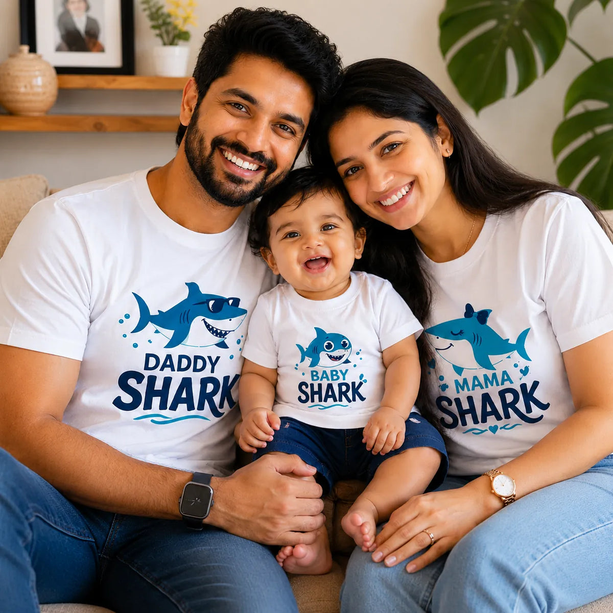Daddy Shark, Mama Shark & Baby Shark Matching Family T-Shirts