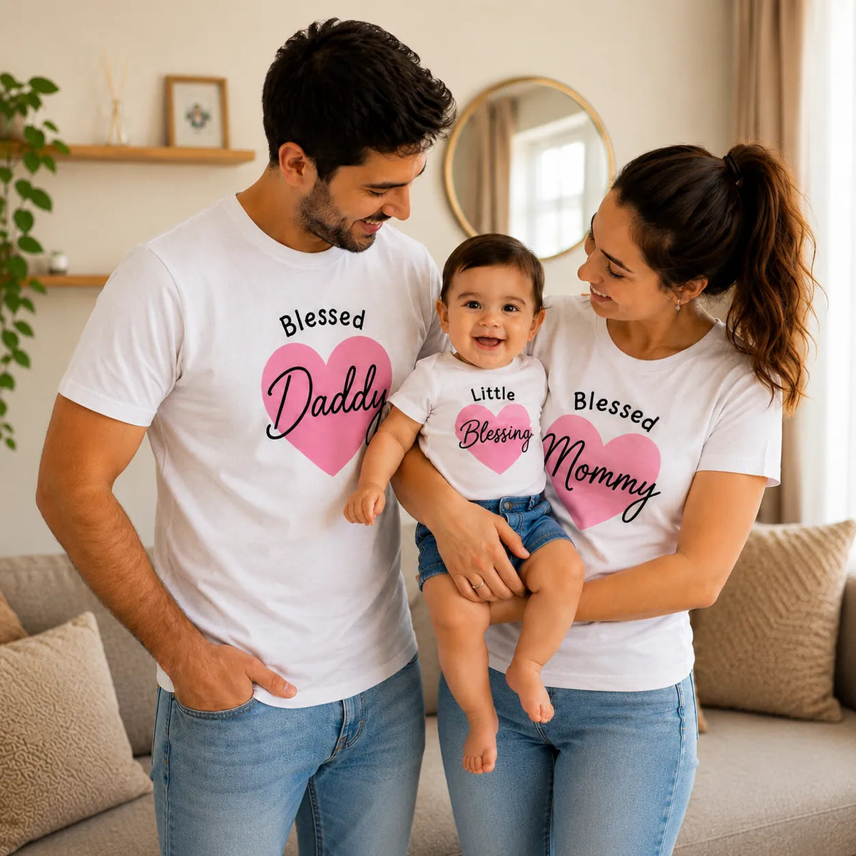 Blessed Daddy, Blessed Mommy & Little Blessing Matching Family T-Shirts