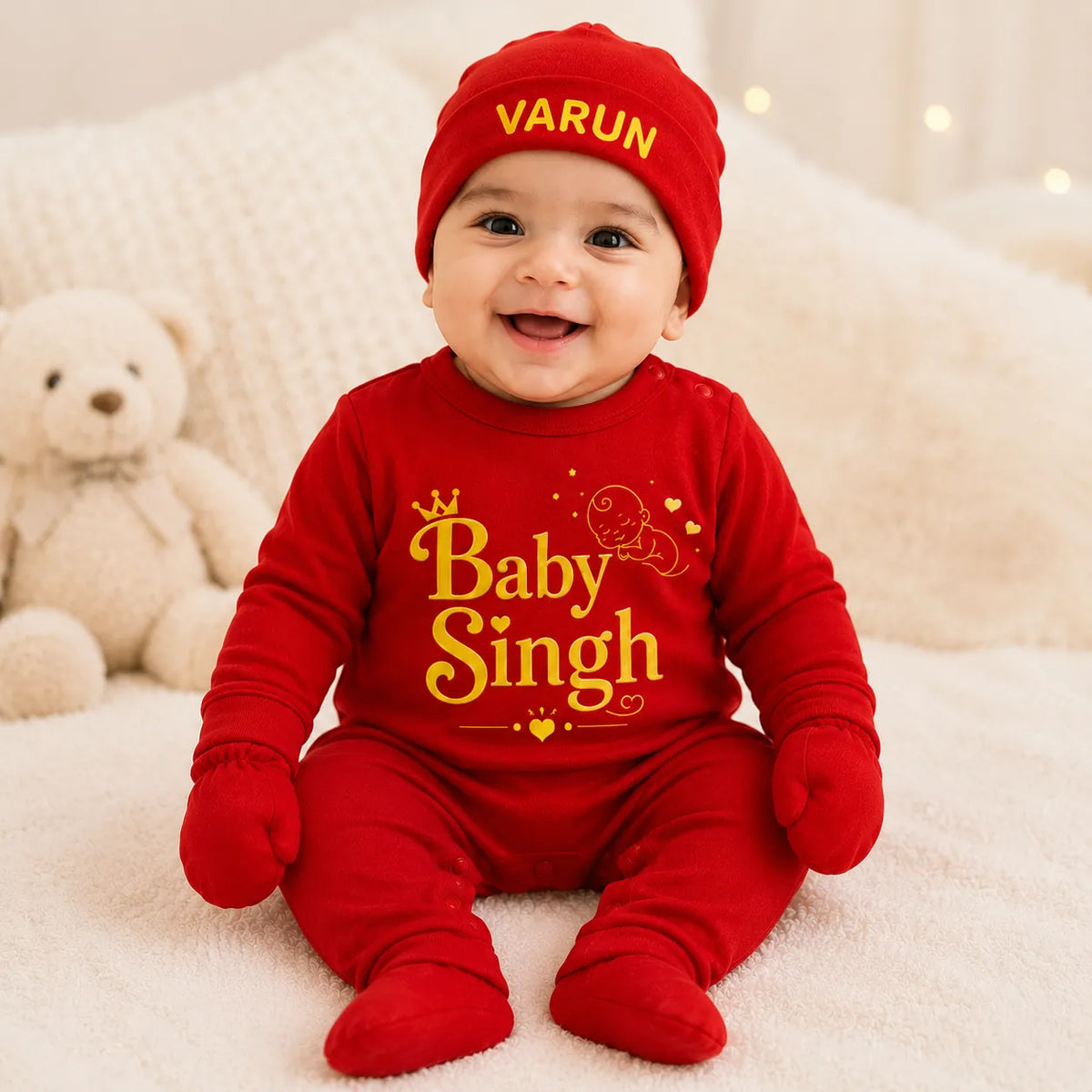 BabySingh - Surname Personalized Full Sleeve Gift Set - Newborn