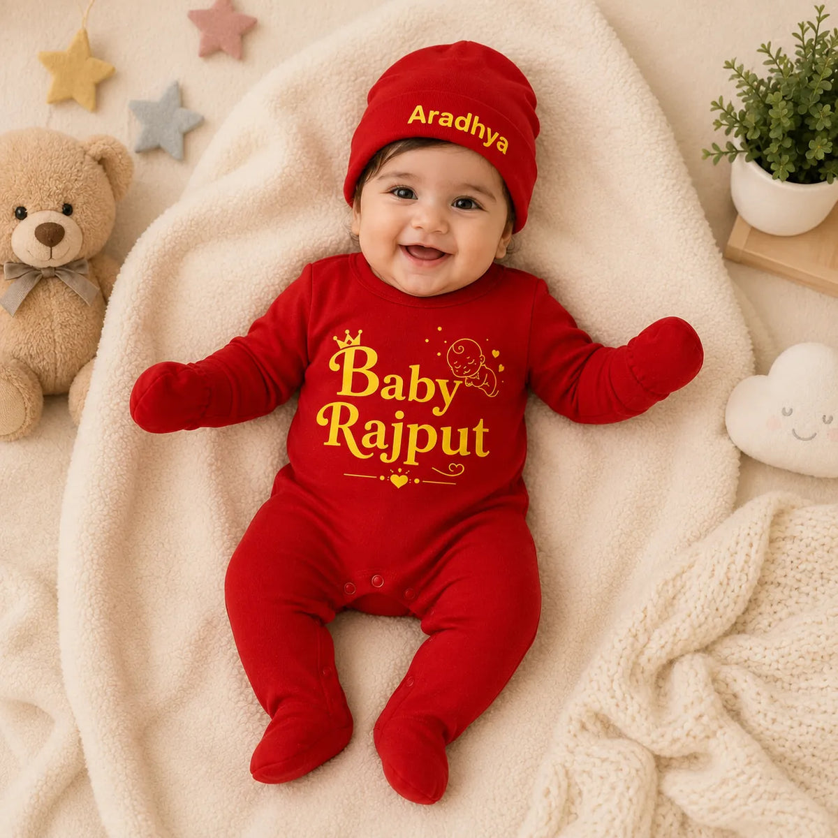 BabyRajput- Surname Personalized Full Sleeve Gift Set - Newborn