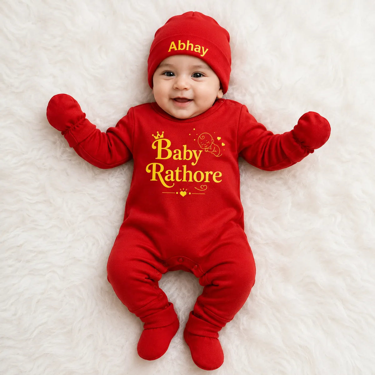 BabyRathore - Surname Personalized Full Sleeve Gift Set - Newborn