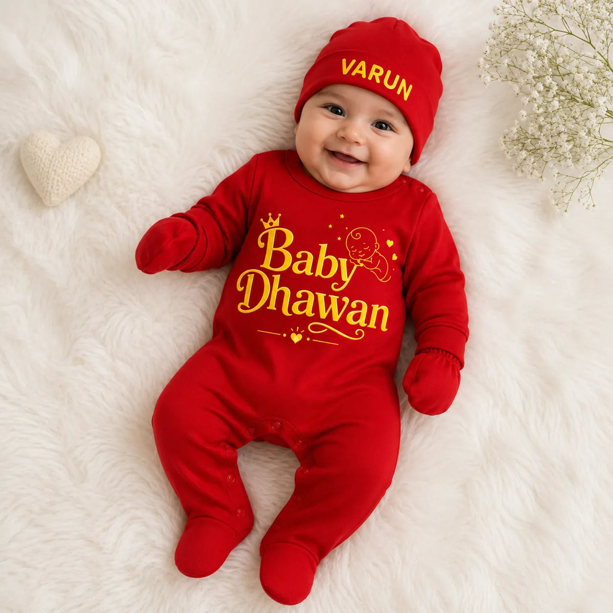 BabyDhawan - Surname Personalized Full Sleeve Gift Set - Newborn
