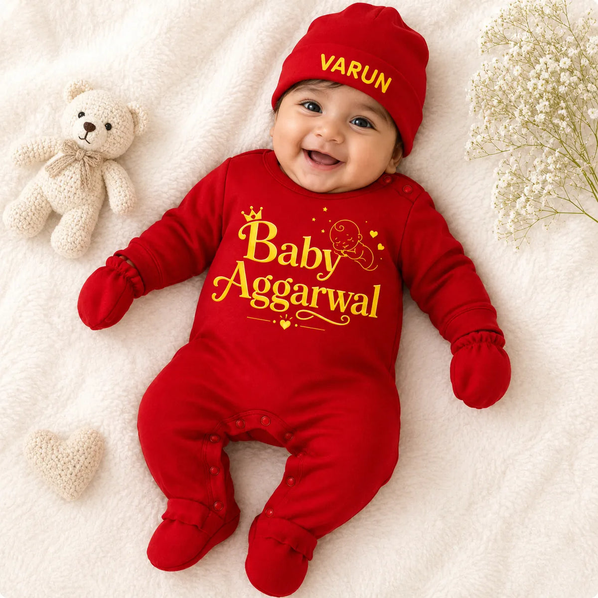 BabyAggarwal - Surname Personalized Full Sleeve Gift Set - Newborn