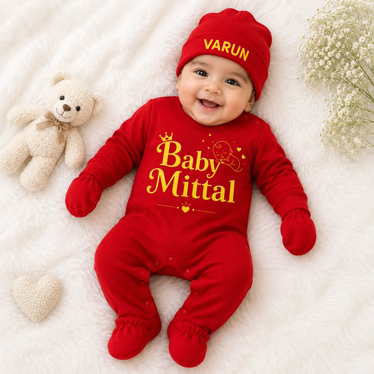 BabyMittal - Surname Personalized Full Sleeve Gift Set - Newborn