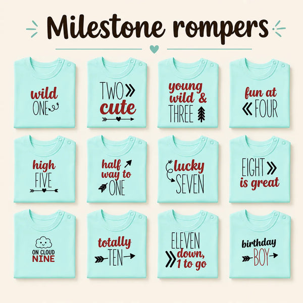 12-Piece Baby Milestone Romper Set