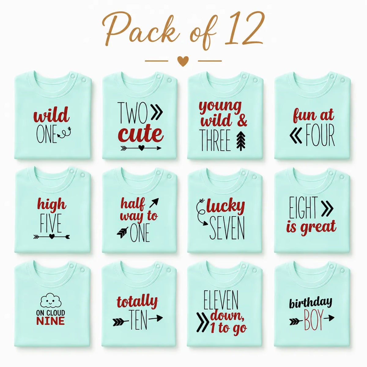 12-Piece Baby Milestone Romper Set