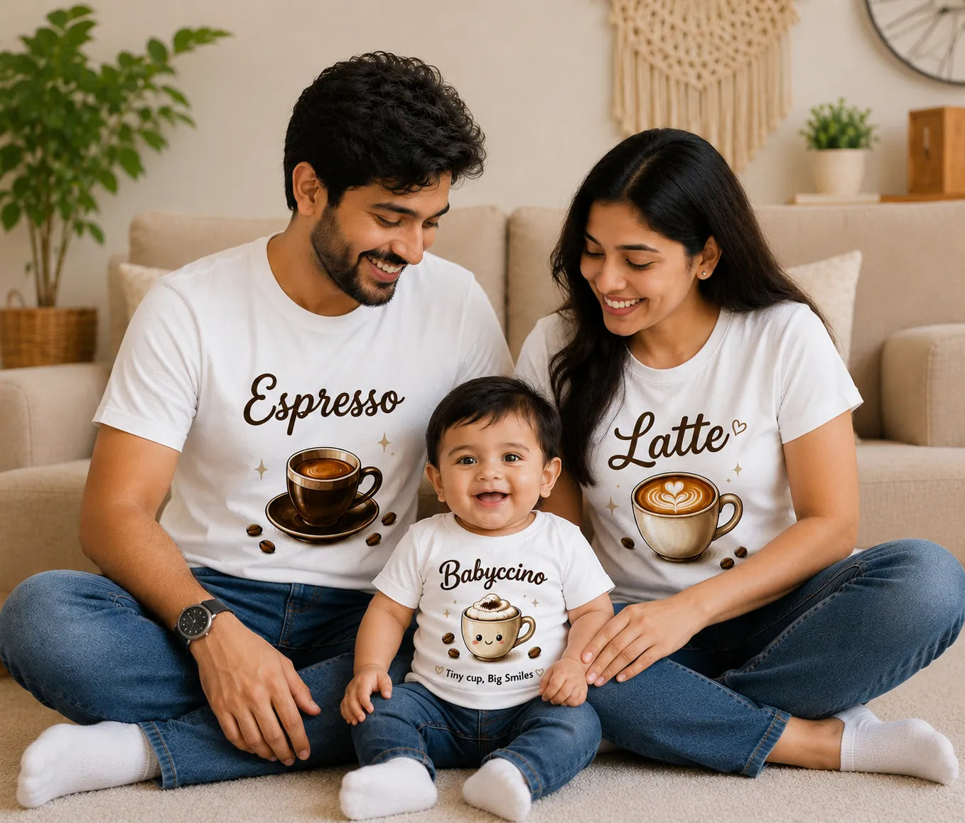 Espresso, Latte & Babyccino Matching Family T-Shirts