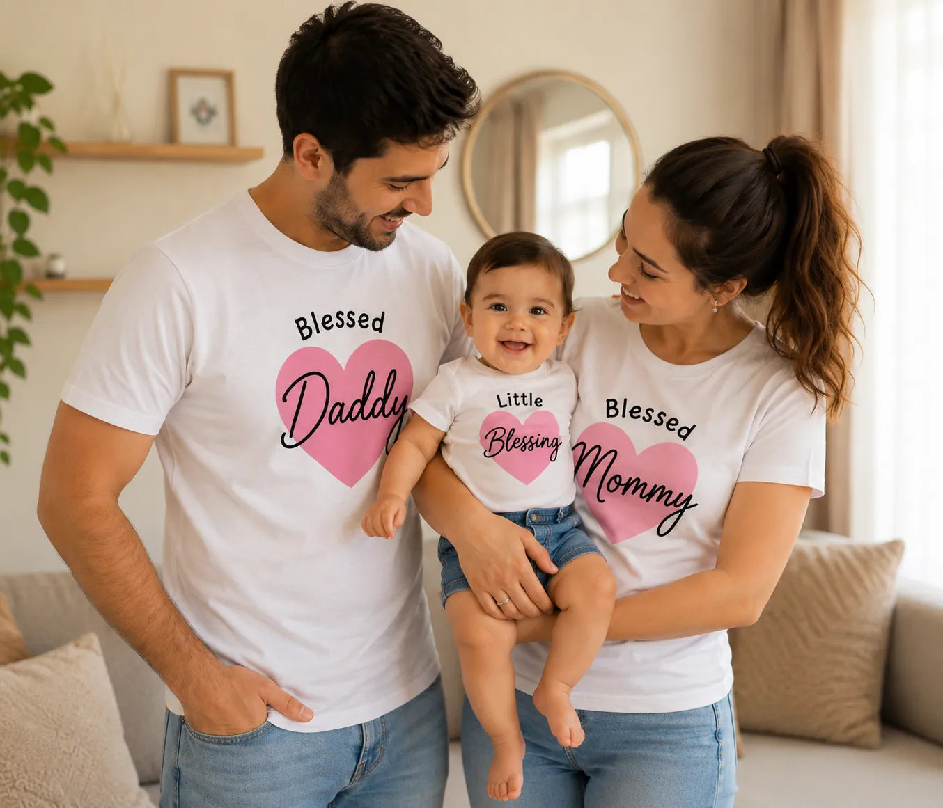 Blessed Daddy, Blessed Mommy & Little Blessing Matching Family T-Shirts