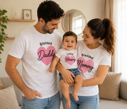 Blessed Daddy, Blessed Mommy & Little Blessing Matching Family T-Shirts