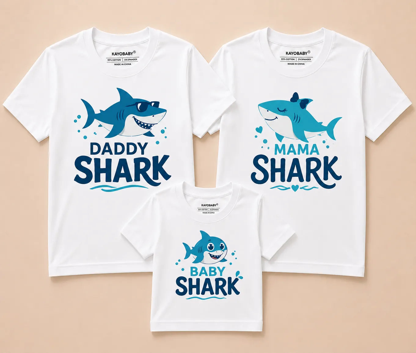Daddy Shark, Mama Shark & Baby Shark Matching Family T-Shirts