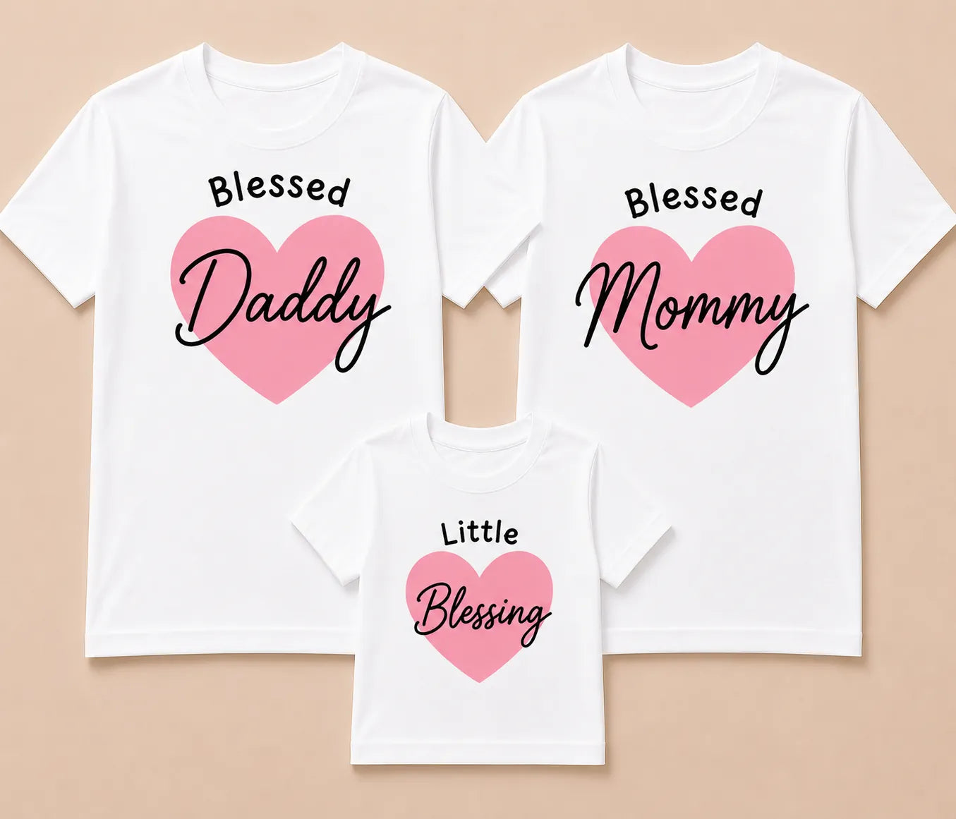 Blessed Daddy, Blessed Mommy & Little Blessing Matching Family T-Shirts