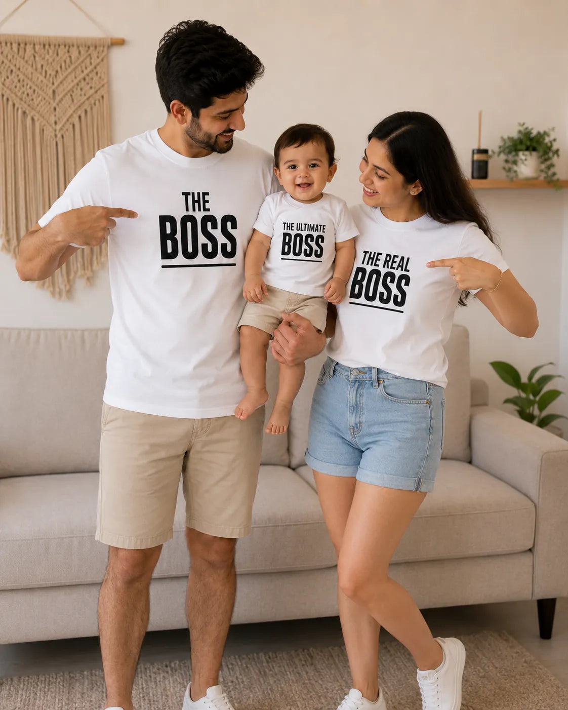 The Boss, The Real Boss & The Ultimate Boss Matching Family T-Shirts