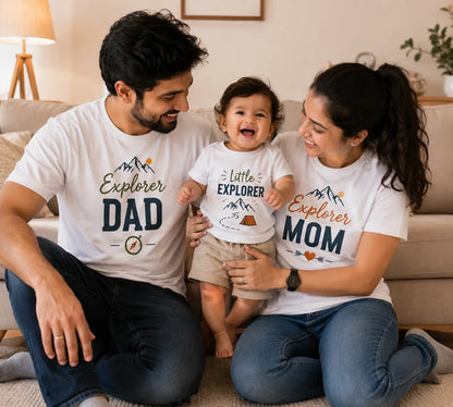 Explorer Dad, Explorer Mom & Little Explorer Matching Family T-Shirts