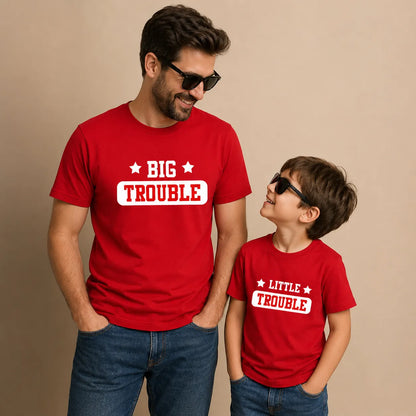 Big Trouble & Little Trouble Matching T-Shirt Set – Parent Child Matching Outfit