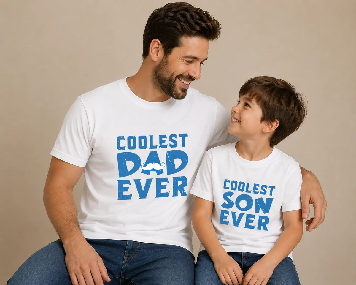 Coolest Dad Ever Coolest Son Ever matching t-shirt set lifestyle 2 KayoBaby