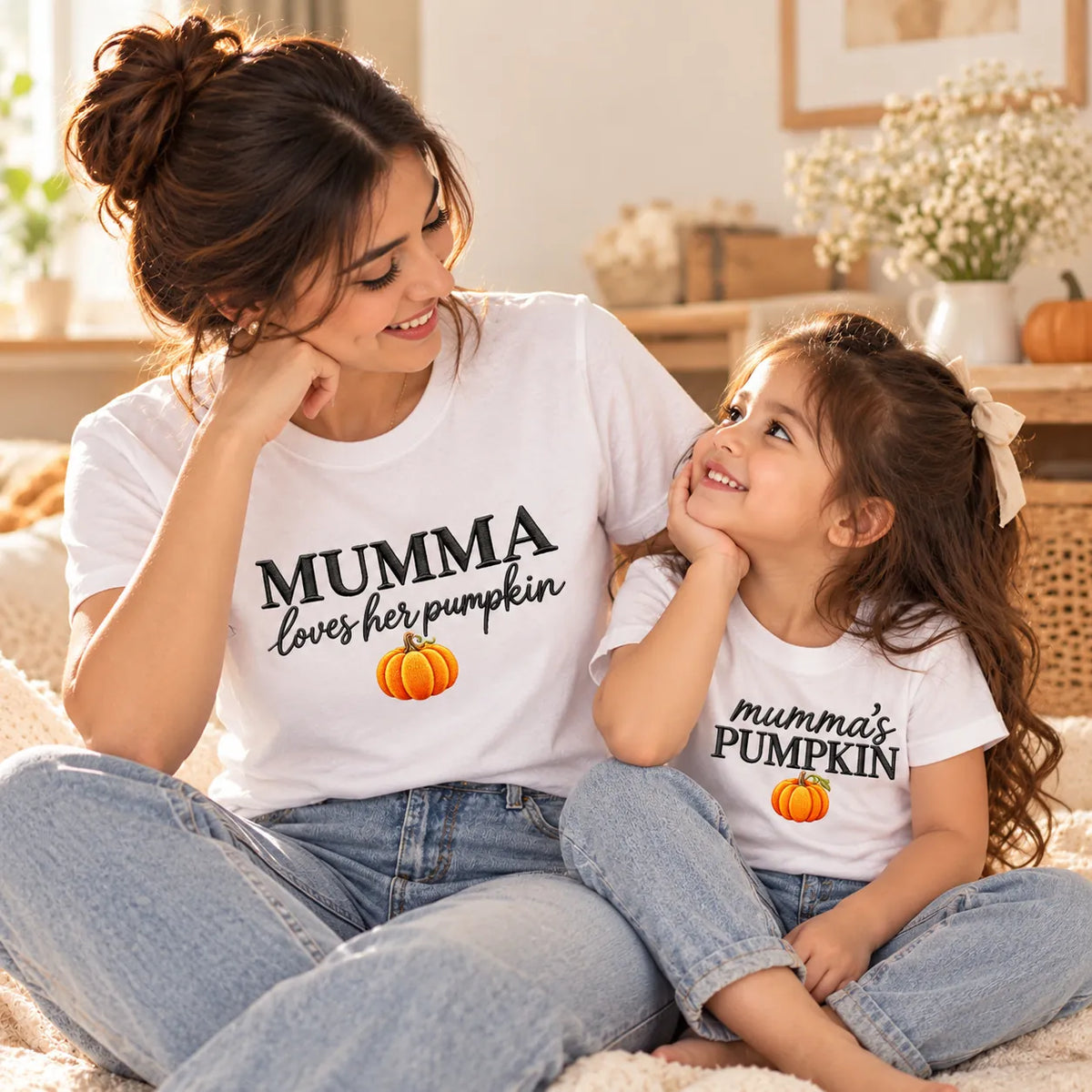 Mumma’s Pumpkin Matching T-Shirts – Cute Mom and Baby Autumn Twinning Set