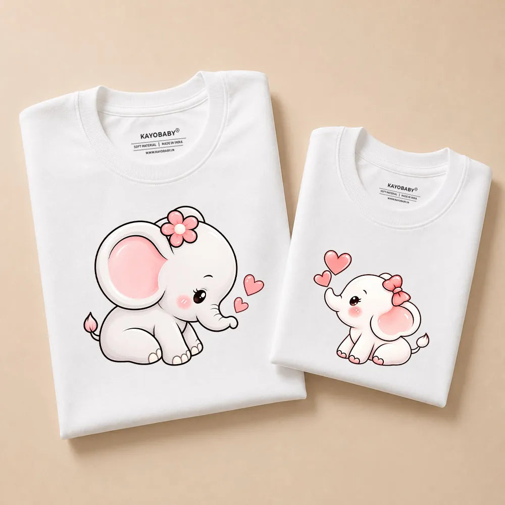 Mommy & Me Elephant Matching T-Shirts | Mother Daughter Matching Tees